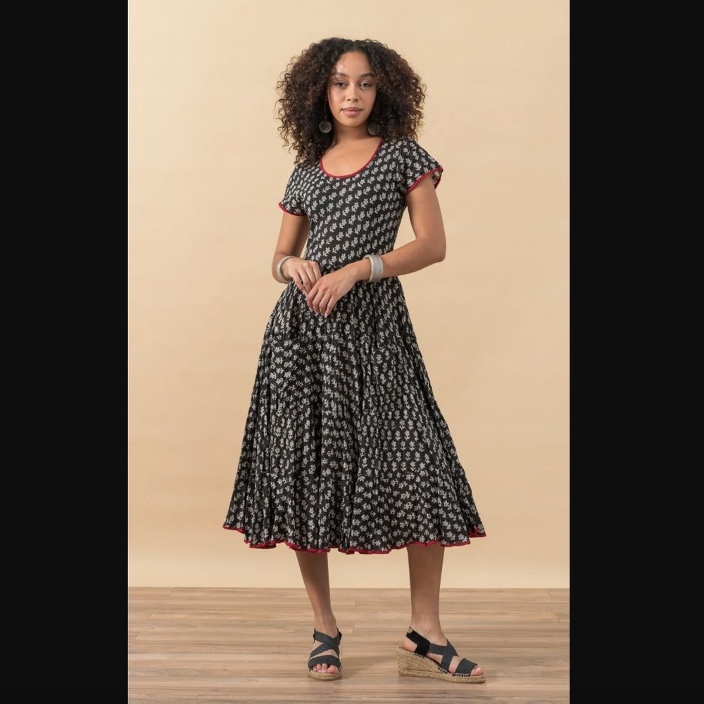 Passementrie Block Printed Dress
